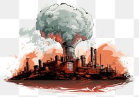 PNG  A polluted globe with factory smoke architecture pollution outdoors. AI generated Image by rawpixel.