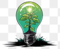 PNG A sprout growing on green globe in a light bulb lightbulb electricity illuminated. 