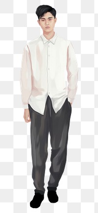 PNG Man dresses blank white mandarin collar shirt sleeve adult  