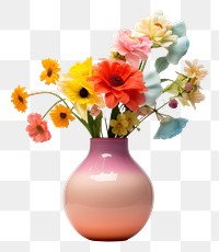 PNG Colorful flower vase decoration plant inflorescence. AI generated Image by rawpixel.