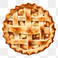 photo of *apple pie* top view, 8k, isolated on solid pastel color studio background --ar 3:2