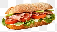 photo of *sandwich* top view, 8k, isolated on solid pastel color studio background --ar 3:2