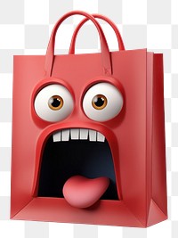 PNG  Shopping bag handbag cartoon anthropomorphic. AI generated Image by rawpixel.