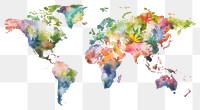 PNG  A world map painting white background creativity. AI generated Image by rawpixel.