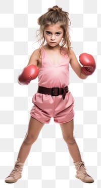 PNG A little girl in a kickboxing pose punching sports child. AI generated Image by rawpixel.