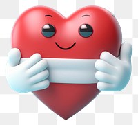 PNG  Hand holding heart with bandage cartoon symbol toy. AI generated Image by rawpixel.