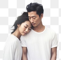 PNG Asian couple portrait adult white. AI generated Image by rawpixel.