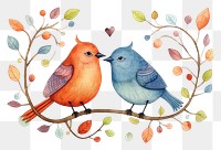 PNG Love birds painting togetherness creativity. 