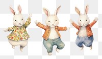 PNG Rabbits dance animal mammal toy. AI generated Image by rawpixel.