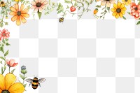 PNG Bee flower backgrounds pattern. AI generated Image by rawpixel.
