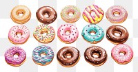 PNG Donuts food confectionery arrangement. AI generated Image by rawpixel.