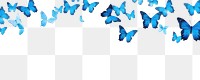 PNG Blue butterfly border backgrounds animal flying. AI generated Image by rawpixel.