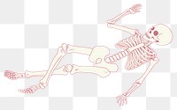 PNG Skeleton lying creativity cartoon drawing. 