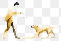 PNG Man playing with dog animal mammal pet. AI generated Image by rawpixel.