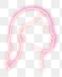 PNG Pastel neon woman light illuminated astronomy. AI generated Image by rawpixel.