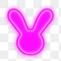 PNG Pastel neon bunny light purple sign. AI generated Image by rawpixel.
