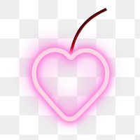PNG Pastel neon cherry icon light illuminated creativity. AI generated Image by rawpixel.