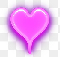 PNG Pastel neon melting heart light purple night. AI generated Image by rawpixel.