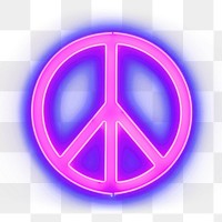 PNG Pastel neon peace sign light purple illuminated. 