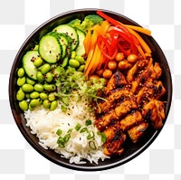 PNG Rice bowl plate food. AI generated Image by rawpixel.