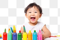 PNG Happy asian kid crayon baby white background. AI generated Image by rawpixel.
