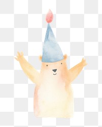 PNG Bear celebrating birthday celebration anniversary creativity. AI generated Image by rawpixel.