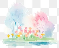 PNG Spring painting outdoors flower. AI generated Image by rawpixel.