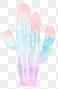 PNG Pastel cactus plant white background creativity. AI generated Image by rawpixel.