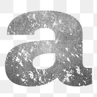 Letter a png gray grunge font, transparent background