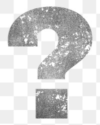 Question mark sign png grunge gray symbol, transparent background