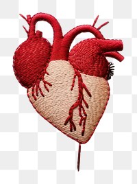 PNG A heart in embroidery style bird creativity chicken. AI generated Image by rawpixel.