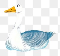 PNG Cute goose on the lake illustration waterfowl outdoors animal.