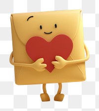 PNG Envelope character cartoon heart anthropomorphic.