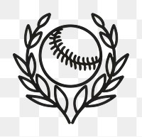PNG Black minimalist baseball logo design stencil circle sports.
