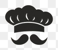 PNG Black minimalist chef hat logo design moustache cartoon stencil.