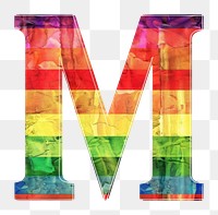 Rainbow with alphabet M cricket sports number.