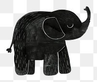 PNG Elephant art illustrated wildlife.