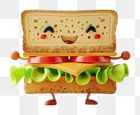 PNG 3d sandwich character confectionery dessert cricket.