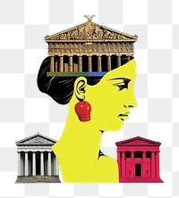 PNG Pop greece traditional art collage represent of greece culture architecture parthenon building.