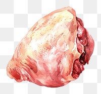 PNG An isolated raw chicken thigh food illustration watercolor.