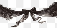 PNG Black raven ribbon lace decorative.