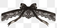 PNG Lace ribbon black fashionable.