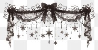 PNG Stars lace chandelier decoration.