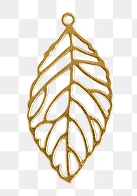 Gold leaf png sticker, transparent background