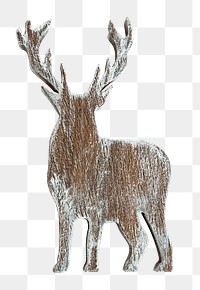 Reindeer Christmas decoration png sticker, transparent background