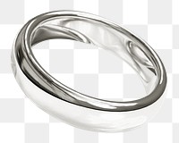 Silver ring png sticker, luxurious accessory design, transparent background