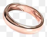 Rose gold png ring sticker, luxurious accessory design, transparent background