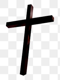 Wooden cross png sticker, transparent background