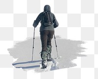 PNG Snowshoeing towards the summit of Maiden Peak, collage element, transparent background