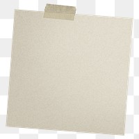 Beige note png journal sticker, tape, transparent background